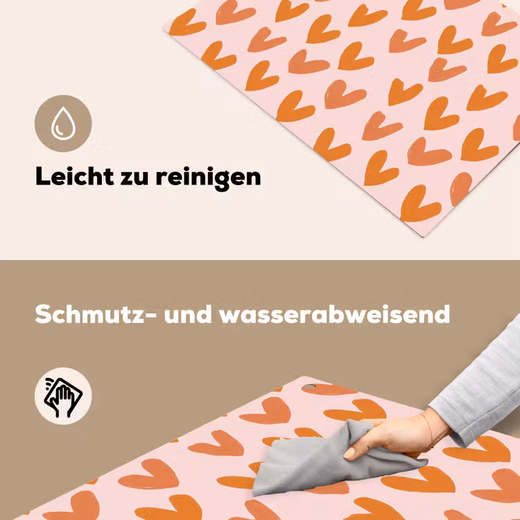 Hartjes - Getekend - Oranje Inductie beschemer met haakjes klein 777 -ky-schoon-de