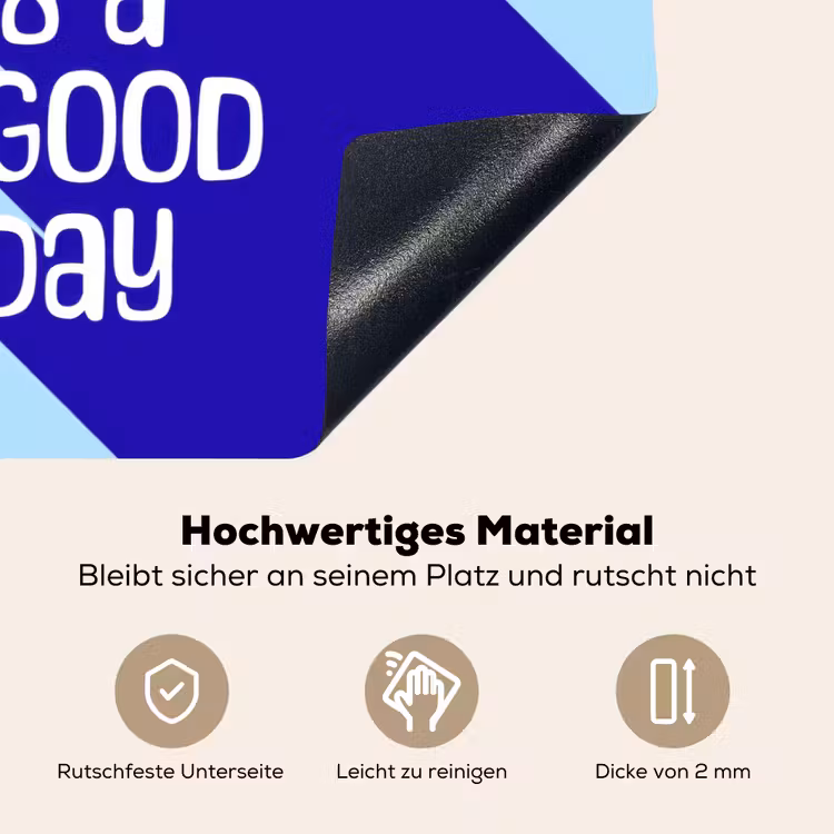 Today is a good day - Blauw - Schaduw Inductie beschemer met haakjes klein -ky-onderkant-de