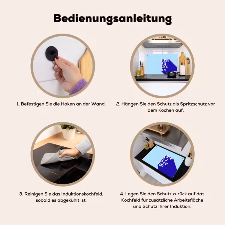 Today is a good day - Blauw - Schaduw Inductie beschemer met haakjes klein -ky-gebruik-de