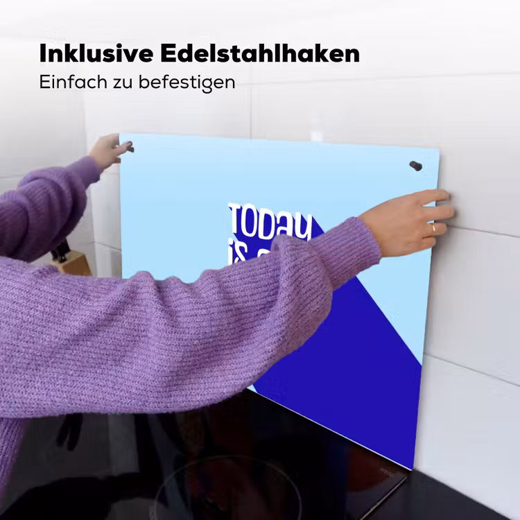 Today is a good day - Blauw - Schaduw Inductie beschemer met haakjes klein -ky-ophangen-de