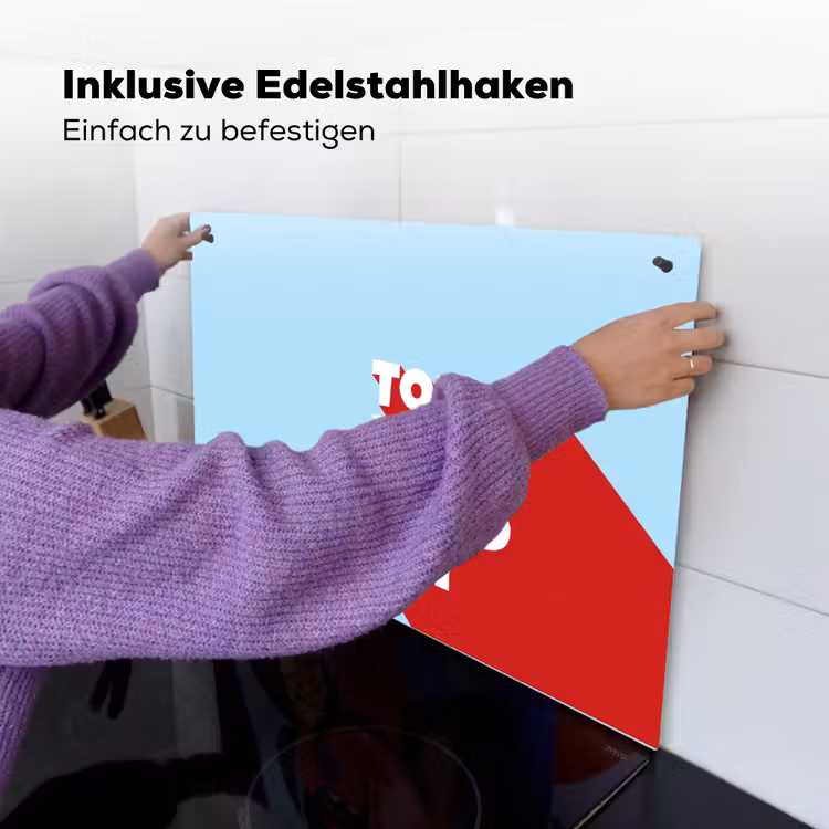 Today is a good day - Rood - lichtblauw Inductie beschemer met haakjes klein -ky-ophangen-de