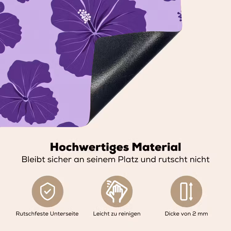 Hibiscus - Bloemen - Paars Inductie beschemer met haakjes klein 777 -ky-onderkant-de