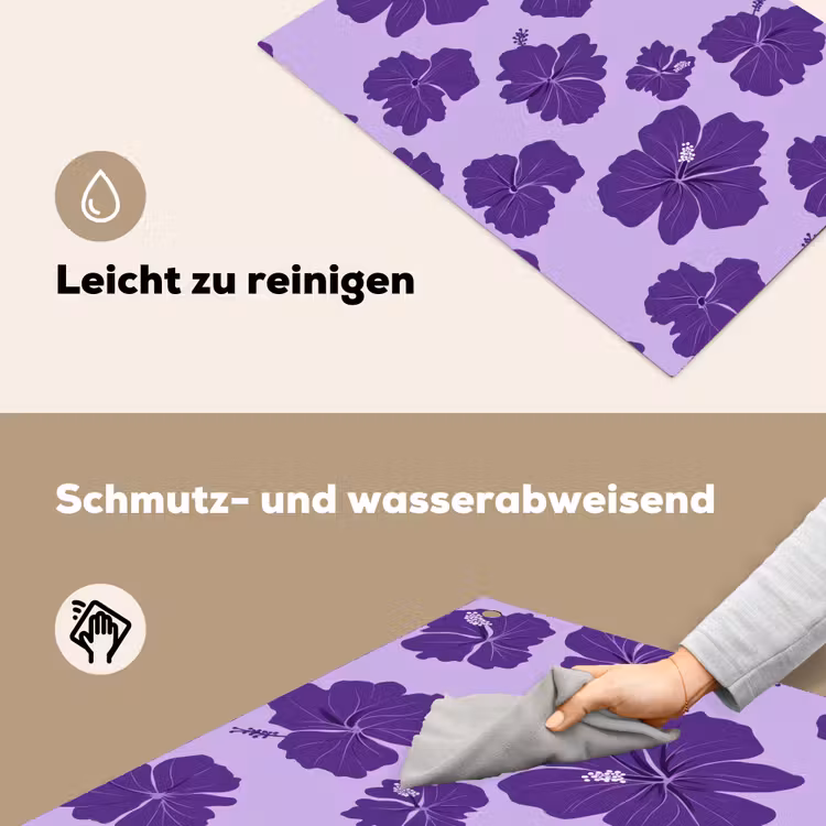 Hibiscus - Bloemen - Paars Inductie beschemer met haakjes klein 777 -ky-schoon-de