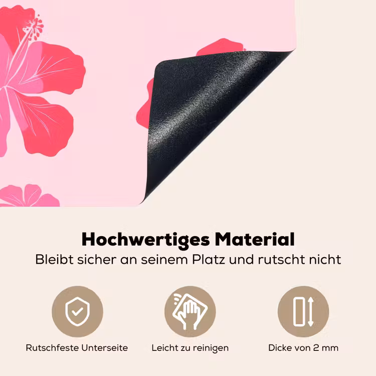 Hibiscus - Bloemen - Roze Inductie beschemer met haakjes klein 777 -ky-onderkant-de