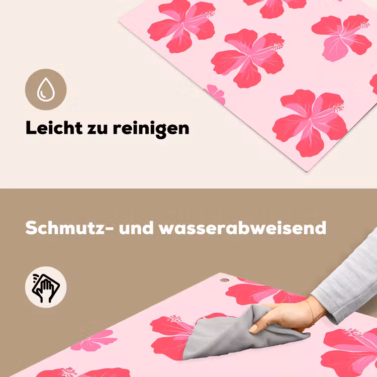 Hibiscus - Bloemen - Roze Inductie beschemer met haakjes klein 777 -ky-schoon-de