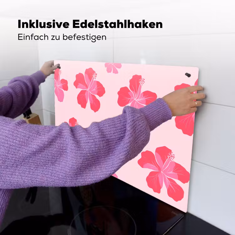Hibiscus - Bloemen - Roze Inductie beschemer met haakjes klein 777 -ky-ophangen-de