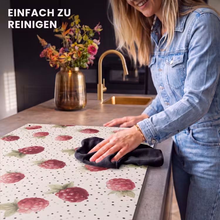 2-in-1 Herdabdeckplatte & Spritzschutz - Himbeere - Tupfen - Rot - Framboos - Stippen - Rood Inductie beschemer met haakjes klein 777