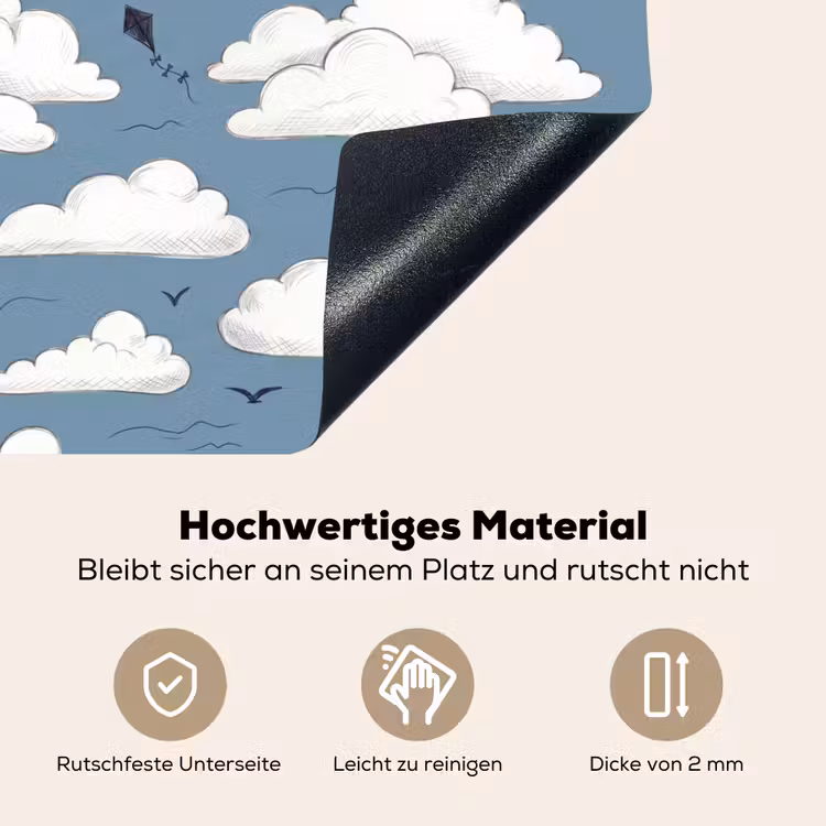 Lucht - Zon - Wolken - Natuur - Blauw Inductie beschemer met haakjes klein -ky-onderkant-de
