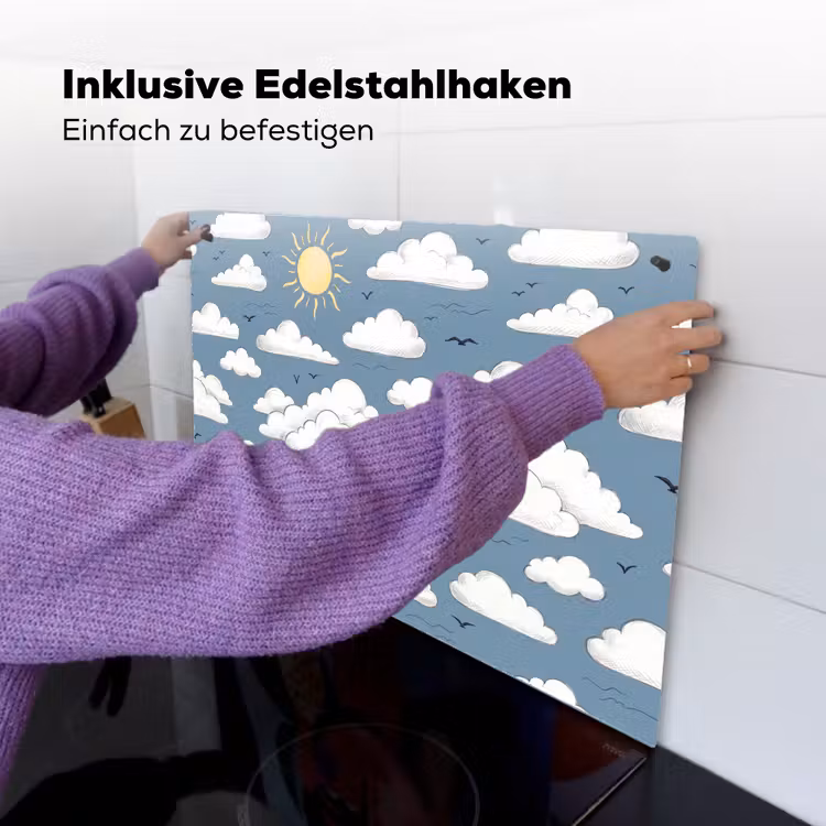 Lucht - Zon - Wolken - Natuur - Blauw Inductie beschemer met haakjes klein -ky-ophangen-de