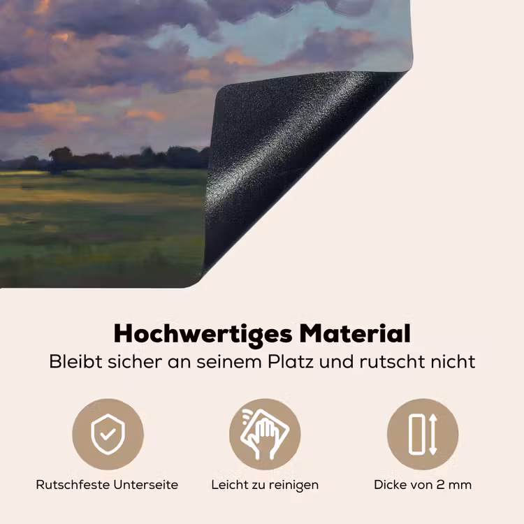 Lucht - Wolken - Landschap - Modern - Oranje Inductie beschemer met haakjes klein -ky-onderkant-de