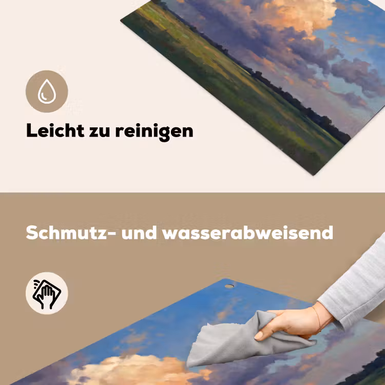 Lucht - Wolken - Landschap - Modern - Oranje Inductie beschemer met haakjes klein -ky-schoon-de
