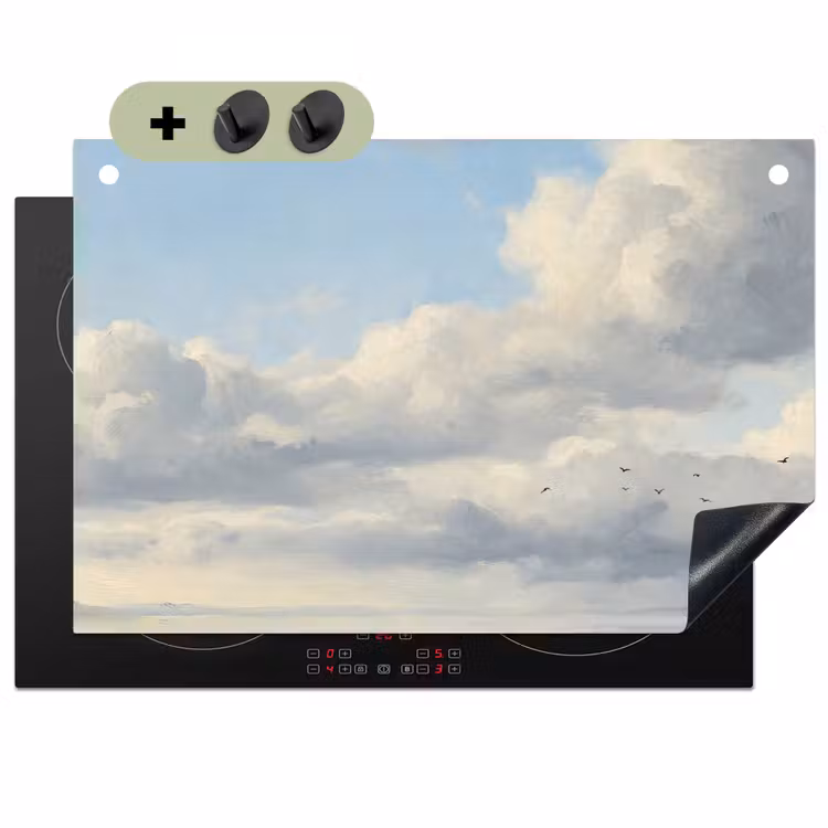 Lucht - Wolken - Natuur - Klassiek - Blauw Inductie beschemer met haakjes klein -3d