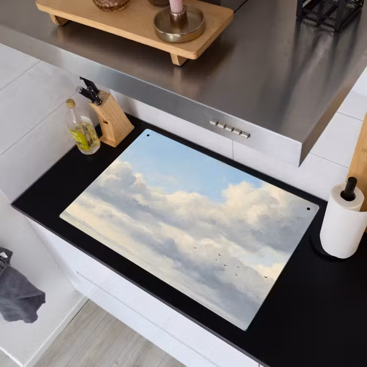 Lucht - Wolken - Natuur - Klassiek - Blauw Inductie beschemer met haakjes klein -sfeer1