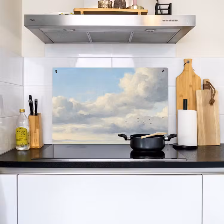 Lucht - Wolken - Natuur - Klassiek - Blauw Inductie beschemer met haakjes klein -sfeer2