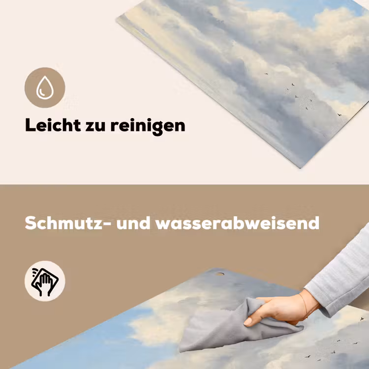 Lucht - Wolken - Natuur - Klassiek - Blauw Inductie beschemer met haakjes klein -ky-schoon-de