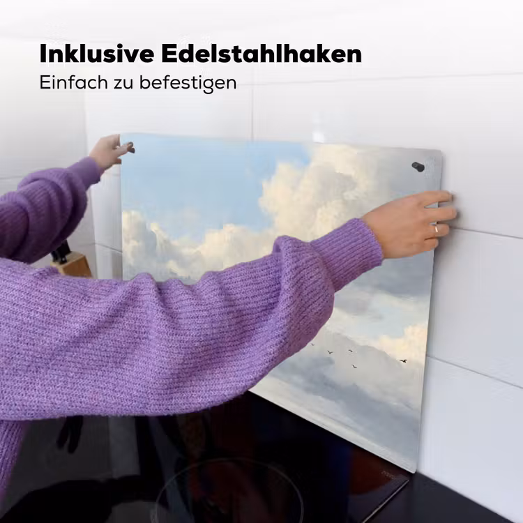 Lucht - Wolken - Natuur - Klassiek - Blauw Inductie beschemer met haakjes klein -ky-ophangen-de
