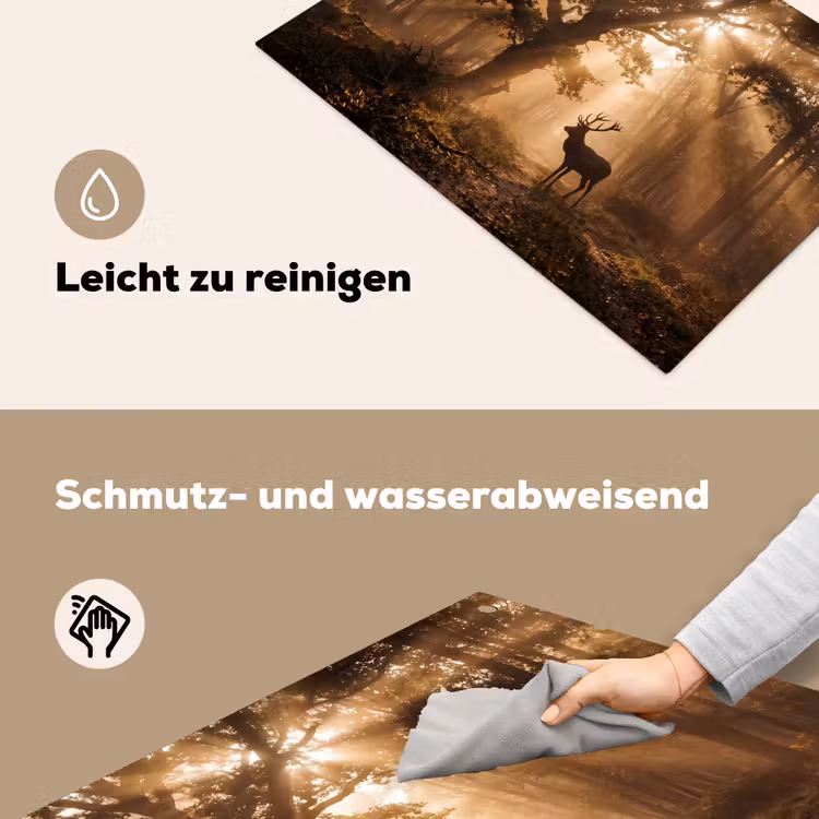 Hert - Bos - Mistig - Natuur - Goud Inductie beschemer met haakjes klein -ky-schoon-de