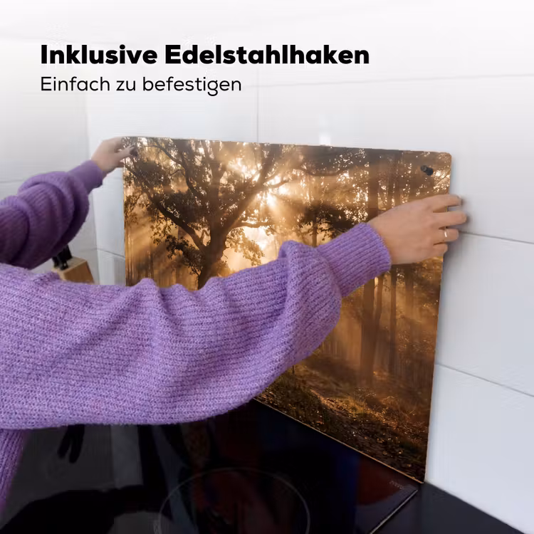 Hert - Bos - Mistig - Natuur - Goud Inductie beschemer met haakjes klein -ky-ophangen-de
