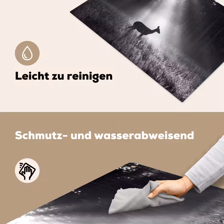 Hert - Bos - Zonnestralen - Zwart-wit - Natuur Inductie beschemer met haakjes klein -ky-schoon-de
