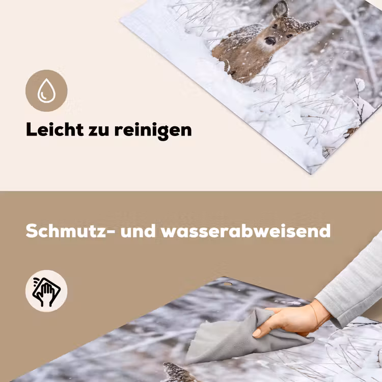 Hert - Sneeuw - Bos - Dieren - Vertederend Inductie beschemer met haakjes klein -ky-schoon-de