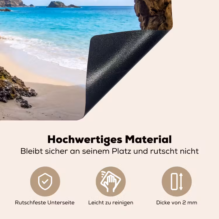 Grot - Strand - Zee - Blauw Inductie beschemer met haakjes klein -ky-onderkant-de