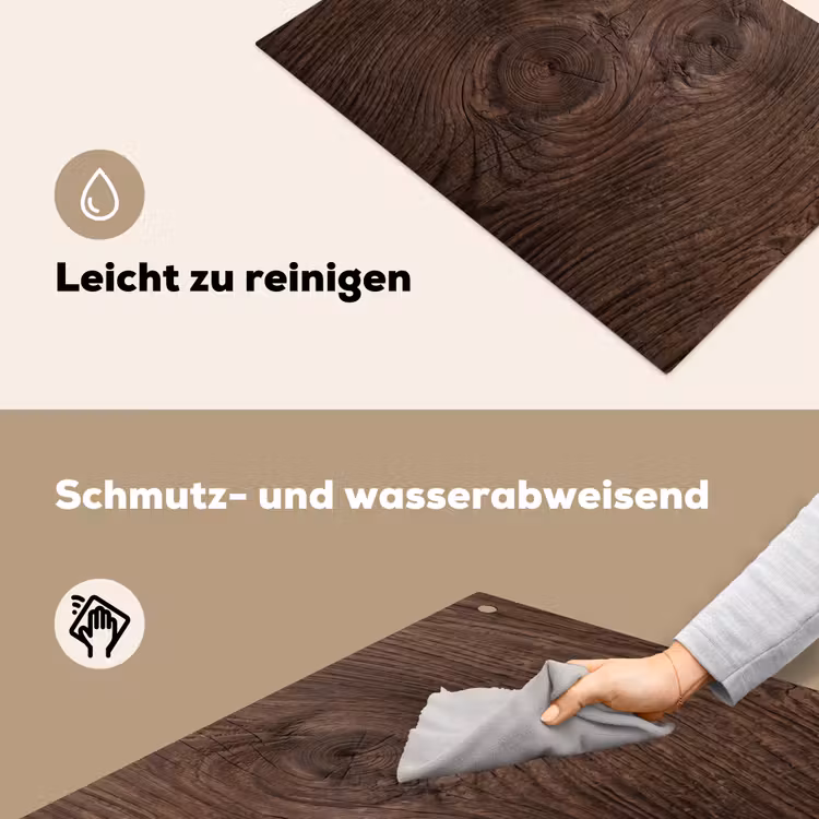 Houtnerf - Textuur - Patroon - Bruin - Rustiek Inductie beschemer met haakjes klein -ky-schoon-de