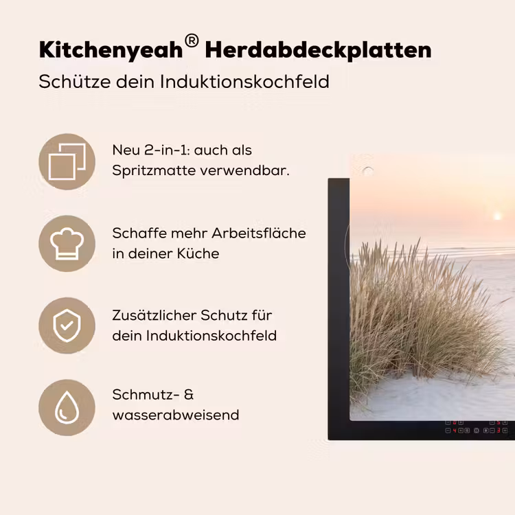 Horizon - Duinlandschap - Zand Inductie beschemer met haakjes klein -ky-usp-de