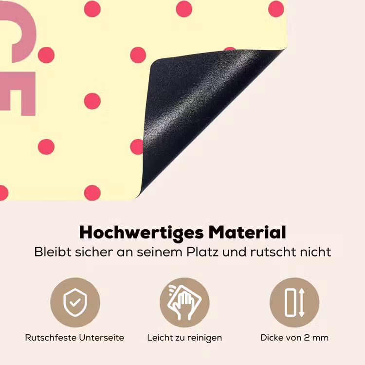 Nice - Stippen - Roze - Geel Inductie beschemer met haakjes klein -ky-onderkant-de