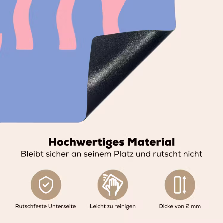 Pretty - Roze - Blauw - Golvend Inductie beschemer met haakjes klein -ky-onderkant-de