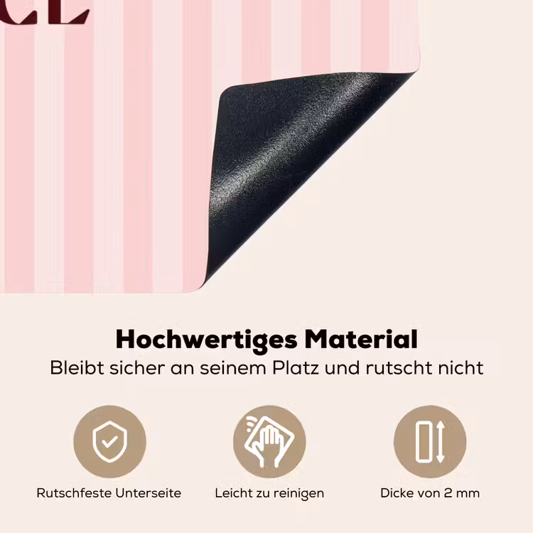 Nice - Strepen - Roze Inductie beschemer met haakjes klein -ky-onderkant-de