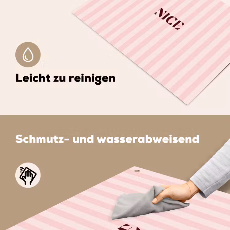 Nice - Strepen - Roze Inductie beschemer met haakjes klein -ky-schoon-de