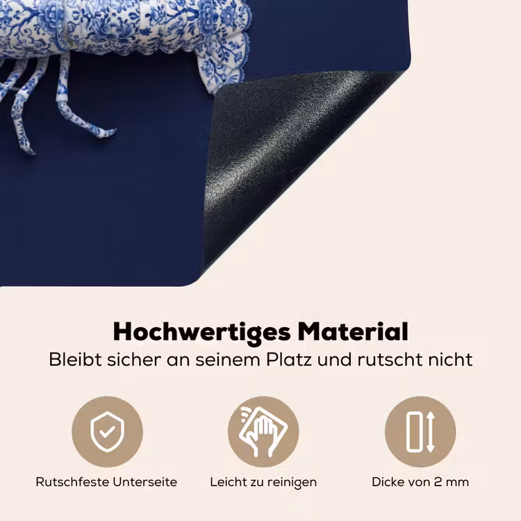 Kreeft - Porselein - Delfts - Blauw Inductie beschemer met haakjes klein -ky-onderkant-de