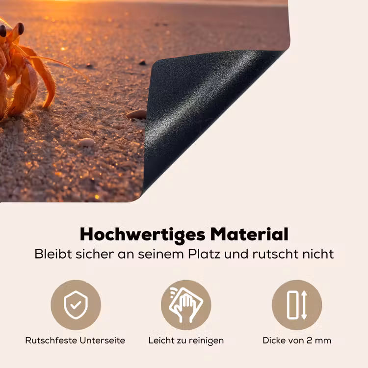 Kreeft - Strand - Natuur - Zonsondergang - Oranje Inductie beschemer met haakjes klein -ky-onderkant-de
