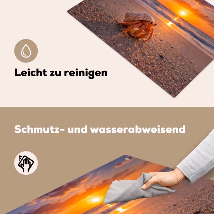 Kreeft - Strand - Natuur - Zonsondergang - Oranje Inductie beschemer met haakjes klein -ky-schoon-de