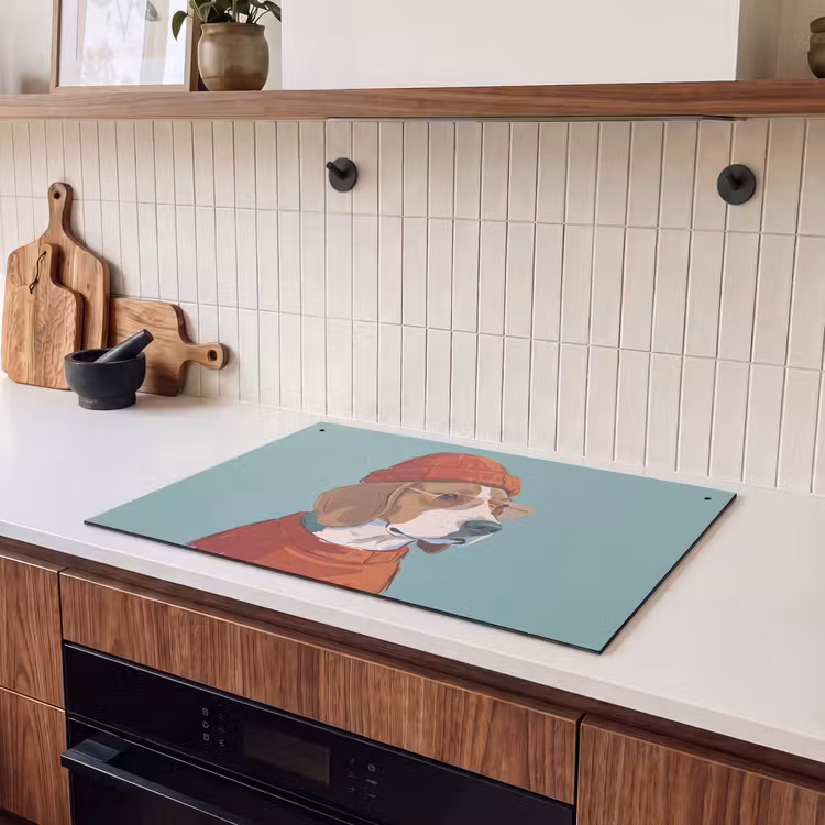 Hond - Beanie - Zonnebril - Dieren - Modern Inductie beschemer met haakjes klein -sfeer1