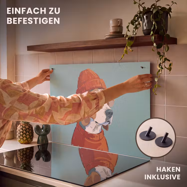 Hond - Beanie - Zonnebril - Dieren - Modern Inductie beschemer met haakjes klein -ky-ophangen-de