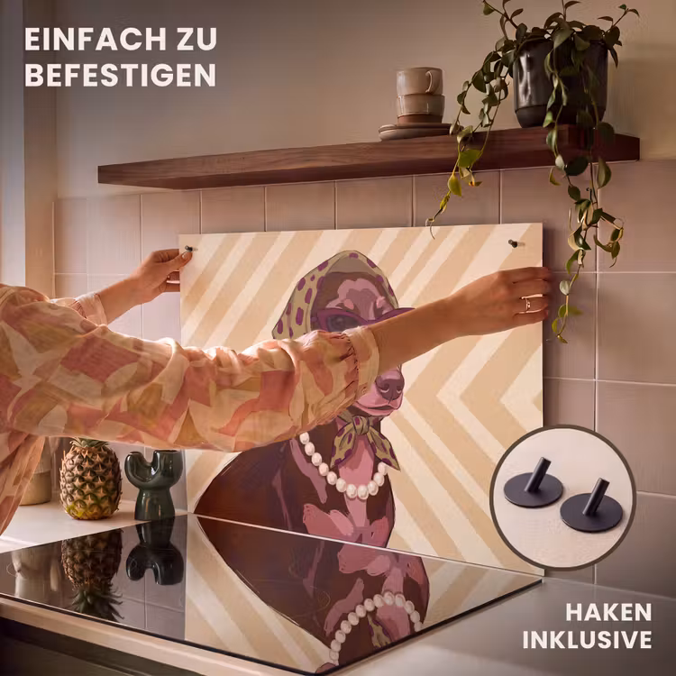 Hond - Zonnebril - Hoofddoek - Dieren - Modern Inductie beschemer met haakjes klein -ky-ophangen-de