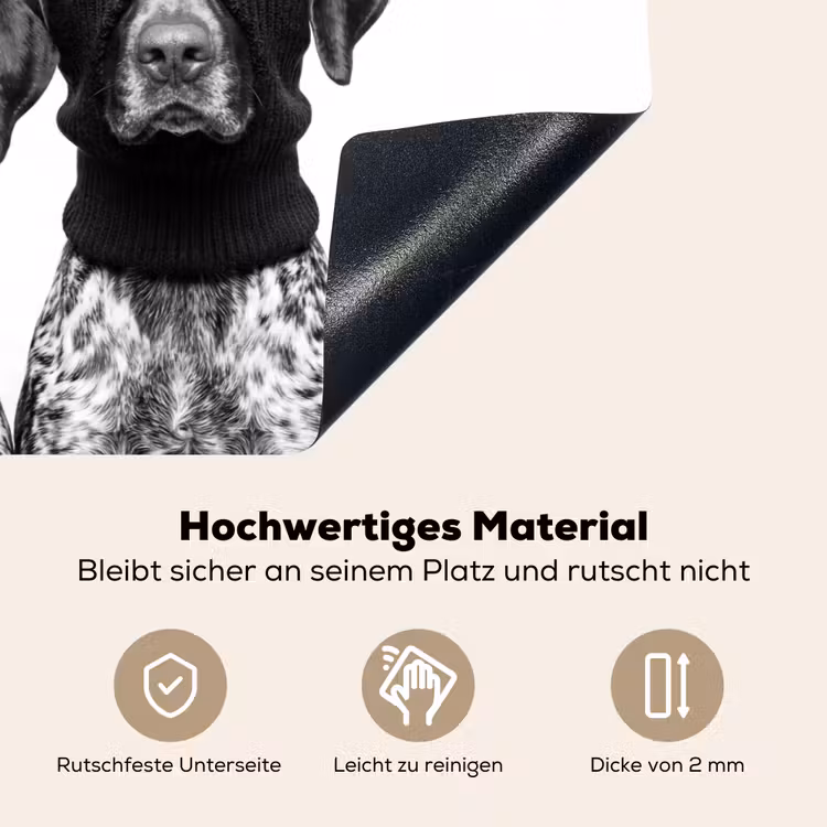 Honden - Bivakmuts - Zwart - wit Inductie beschemer met haakjes klein -ky-onderkant-de