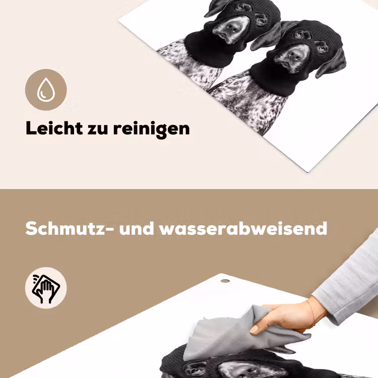 Honden - Bivakmuts - Zwart - wit Inductie beschemer met haakjes klein -ky-schoon-de