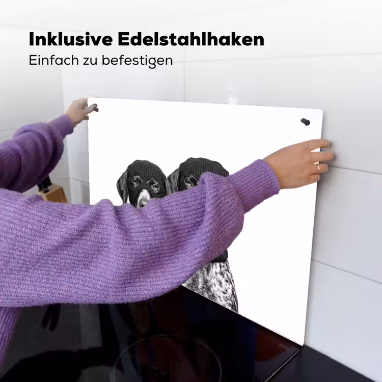 Honden - Bivakmuts - Zwart - wit Inductie beschemer met haakjes klein -ky-ophangen-de