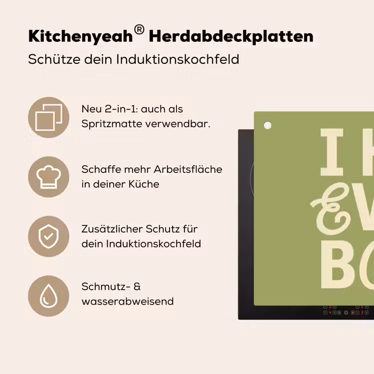 I hate everybody - Groen - Retro Inductie beschemer met haakjes klein -ky-usp-de