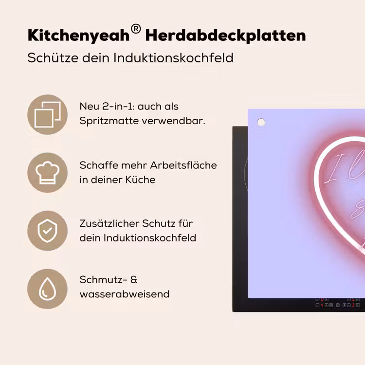 I liked it so it's mine - Neon hart - Paars Inductie beschemer met haakjes klein -ky-usp-de