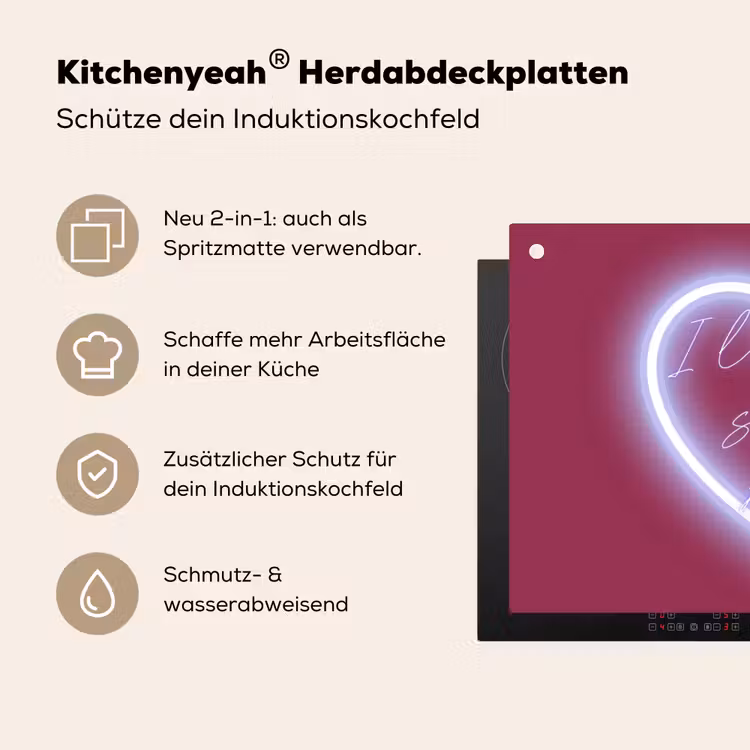 I liked it so it's mine - Neon hart - Roze Inductie beschemer met haakjes klein -ky-usp-de