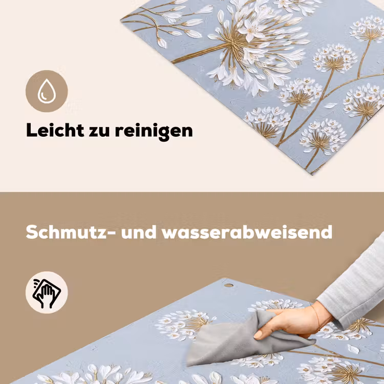 Illustratie - Bloemen - Blauw Inductie beschemer met haakjes klein -ky-schoon-de