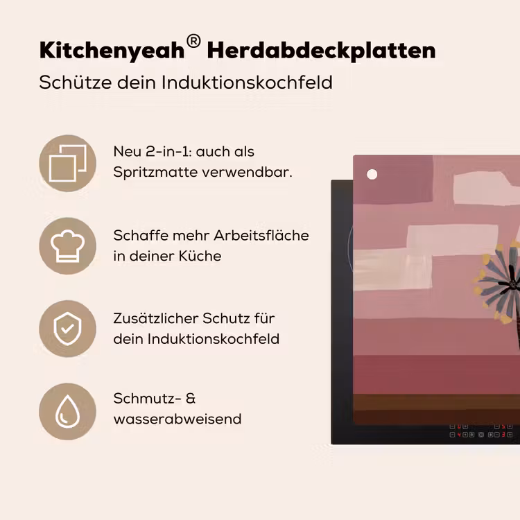 Illustratie - Bloemen - Vlakken - Abstract Inductie beschemer met haakjes klein -ky-usp-de