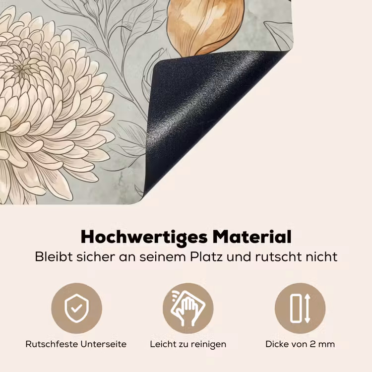 Illustratie - Bloemen - Groen Inductie beschemer met haakjes klein -ky-onderkant-de