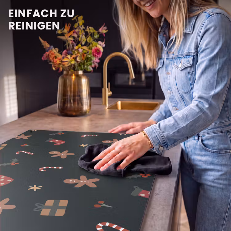2-in-1 Herdabdeckplatte & Spritzschutz - Illustration - Figuren - Grün - Illustratie - Figuren - Groen Inductie beschemer met haakjes klein 777