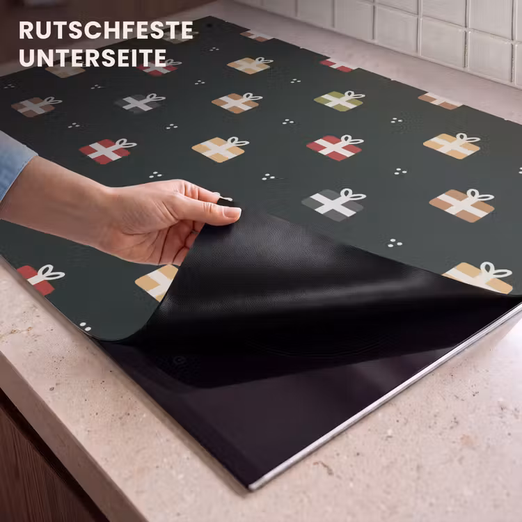 2-in-1 Herdabdeckplatte & Spritzschutz - Illustration - Geschenke - Grün - Illustratie - Cadeaus - Groen Inductie beschemer met haakjes klein 777