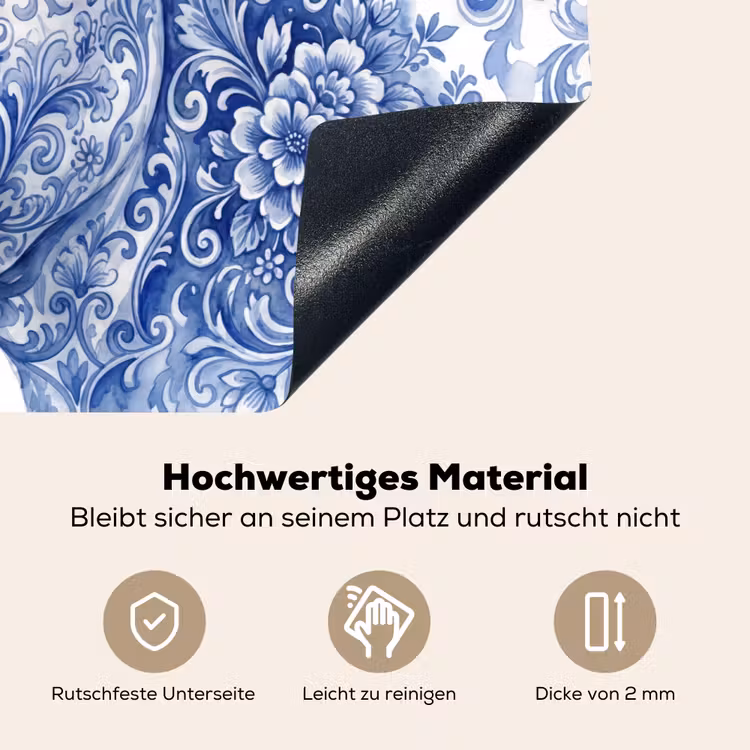 Illustratie - Koe - Blauw Inductie beschemer met haakjes klein -ky-onderkant-de