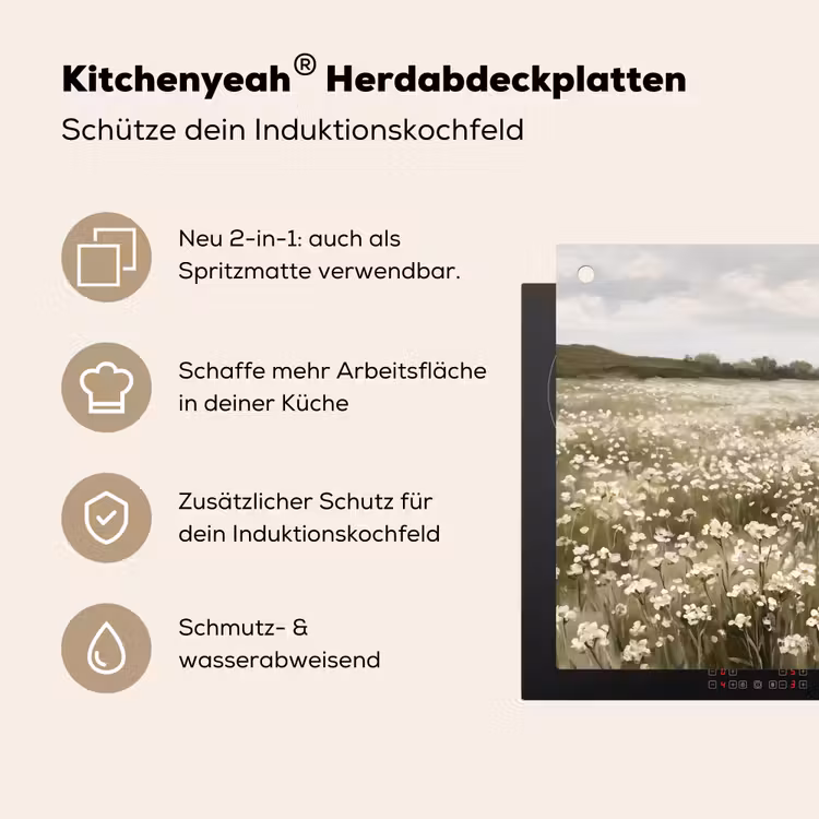 Illustratie - Landschap - Wit Inductie beschemer met haakjes klein -ky-usp-de